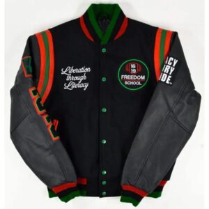 Freedom School Motto 2.0 Letterman Wool Jacket