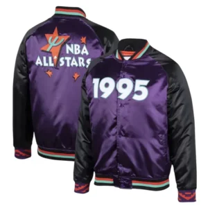 NBA All Star Game Purple And Black Satin Jacket