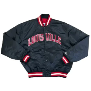 Louisville Cardinals Black Satin Jacket