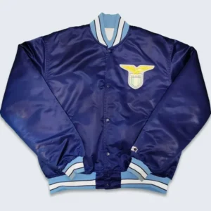 Lazio Blue Satin Bomber Jacket