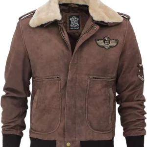 Mens Real Leather B2 Bomber Flight Suede Jacket