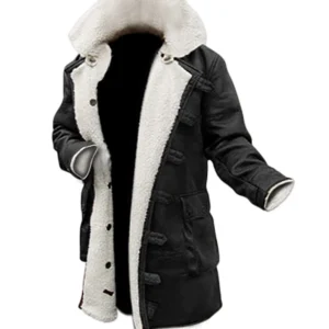 Men's Bane Black Sherpa Leather Coat - Winter Outerwear