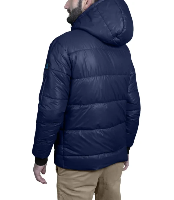 Colby Mens Navy Blue Puffer Jacket With Hood Water - Resistant - Image 4