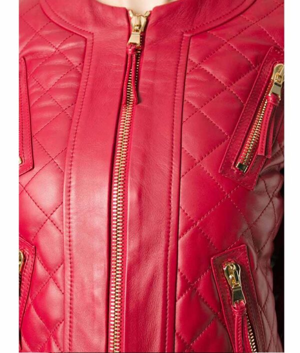 Women’s Red Quilted Jacket - Image 2
