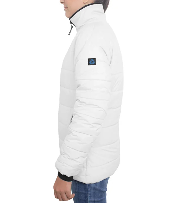 Women's White Puffer Jacket with Fur Collar - Image 5