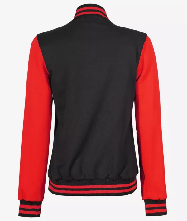 Women's Black and Red Varsity Jacket - Baseball Letterman Style - Image 5