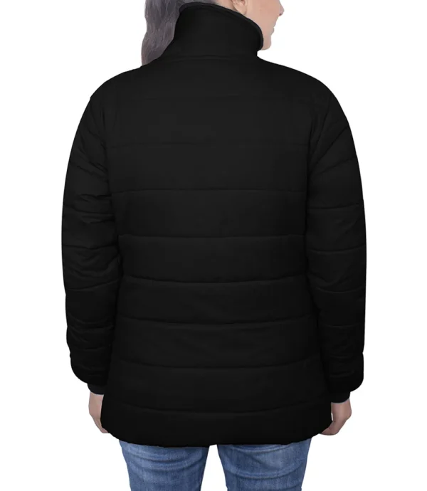Azaria Womens Black Fur Collar Puffer Jacket - Winter Down Puff Jacket - Image 7
